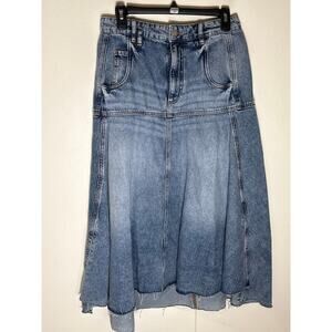 NWT TELA Denim "Ava" Blue Jean Maxi Skirt Sz M